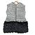 Autre Marque Chaleco de rayas de tweed y piel de zorro Drawer Blanco