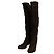 Autre Marque Bottes cuissardes en daim extensible FOXEY Marron - vue 2
