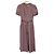 Autre Marque Vestido evasê com cinto e riscas Pin-Stripe Herlipto Roxo