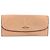 Cartera larga de piel Signature Coach Beige