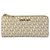 Michael Kors Jet Set Travel PVC Geldbörse lang Braun Weiß