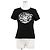 T-shirt in cotone Hermès Micro Cartouche FAUBOURG RAINBOW36 Nero Bianco