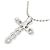 Autre Marque Pt900/Pt850 Kreuz-Diamant-Halskette Silber - Ansicht 4