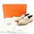 Mocassini in camoscio Hermès Faubourg H logo Metal Beige - vista 2