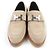 Mocassini in camoscio Hermès Faubourg H logo Metal Beige - vista 4