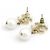 Boucles d'oreilles pendantes Chanel dorées et blanches - vue 6