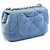 Chanel Matelassé Small Flap Schultertasche aus Denim Blau - Ansicht 2