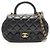 Sac à épaule Chanel en cuir Matelassé Noir