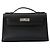 Hermès Borsa a mano Pochette Kelly Hermes in pelle Swift nera Nero