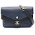Borsa a spalla Chanel Chevron V-Stitch Nero Blu navy