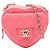 Chanel Heart Chain Clutch Handtasche Pink