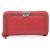 Portafoglio lungo rotondo Chanel Boy con hardware argento antico Rosso