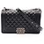 Borsa a tracolla Chanel Boy in pelle di vitello grana nera Nero
