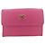 Cartera tri-fold Chanel AP0116 de piel de becerro granulada rosa