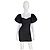 Autre Marque 8 By Yoox vestido mini de seda negro de mangas abullonadas
