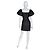 Autre Marque 8 By Yoox vestido mini de seda negro de mangas abullonadas - vista 3