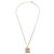 Pendente quadrato Chanel CC in metallo con cristalli D'oro - vista 2