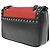 Borsa a patta con catena Prada in vitello lucido borchiato Rosso - vista 4