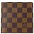 Portafoglio bi-fold da uomo Louis Vuitton Damier Marrone Damier ebene