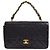 Chanel Vintage Classic Single Flap Quilted Lambskin Medium Nero