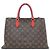 Borsa Tote Louis Vuitton Monogram Flower Marrone Rosso - vista 2