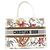Borsa a mano media Christian Dior Book Tote Bianco Multicolore