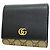Cartera bi-fold Gucci GG Marmont Supreme Negro Beige