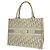 Christian Dior Book Tote Tasche aus grauem Canvas Braun