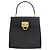 Salvatore Ferragamo Gancini Leather Handbag Black