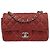 Chanel Classic Single Flap Tasche aus gestepptem Lambskin Small Rot
