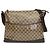 Bolsa Messenger Gucci com bolso frontal em tela GG e couro Medium Bege