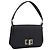 GUCCI Schultertasche Satin Black Silver Auth 206225A Schwarz Silber