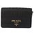 Bolsa de Ombro PRADA com Corrente Franzida em Couro Preto e Ouro Auth 204909A Dourado - vista 13