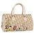 Borsa a mano Christian Dior Trotter Floral PVC Beige Silver Auth mr2988V Argento