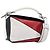 LOEWE Puzzle Bag Medium Handtasche Leder 2way Rot Silber Auth LN127M