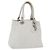 Borsa Christian Dior Lady Dior Canage in pelle bianca e argento Auth ep16079 Bianco