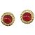 CHANEL Ohrringe Metall Goldfarben Rot CC Auth bs37169 - Ansicht 13