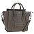 Céline CELINE Luggage Nano Hand Bag Leather 2way Gray Silver Auth 204904V Marrone Argento