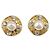CHANEL Ohrringe Metall Goldfarben Weiß CC Auth bs37230 - Ansicht 2
