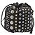 Borsa a mano Miu Miu in pelle nera oro argento Auth 205991V Nero D'oro