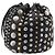 Borsa a mano Miu Miu in pelle nera oro argento Auth 205991V Nero D'oro - vista 2