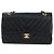 CHANEL V-stitch Chevron Double Flap Matelasse 25 Chain Shoulder Auth BA15583V Negro - vista 13