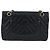 CHANEL V-stitch Chevron Double Flap Matelasse 25 Chain Shoulder Auth BA15583V Negro - vista 2