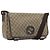 Borsa a tracolla GUCCI GG Supreme PVC Beige Silver 223661 Auth 200553 Argento