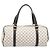 Céline CELINE Macadam Canvas Boston Bag PVC Leather White Gold Auth 206111V Weiß Golden - Ansicht 13