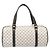 Céline CELINE Macadam Canvas Boston Bag PVC Leather White Gold Auth 206111V Weiß Golden - Ansicht 2