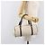Céline CELINE Macadam Canvas Boston Bag PVC Leather White Gold Auth 206111V Weiß Golden - Ansicht 25