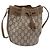 Borsa a tracolla GUCCI GG Plus Supreme PVC Beige Gold Auth ka6356 D'oro