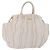 Bolso de mano PRADA de cuero 2way White Gold Auth 206042V Blanco Dorado
