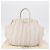 Bolso de mano PRADA de cuero 2way White Gold Auth 206042V Blanco Dorado - vista 12